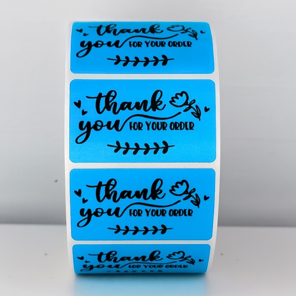 💖 Thank You For Your Order Stickers | Pack of 100 | 2x1 Inch | Small Business - Picture 1 of 11